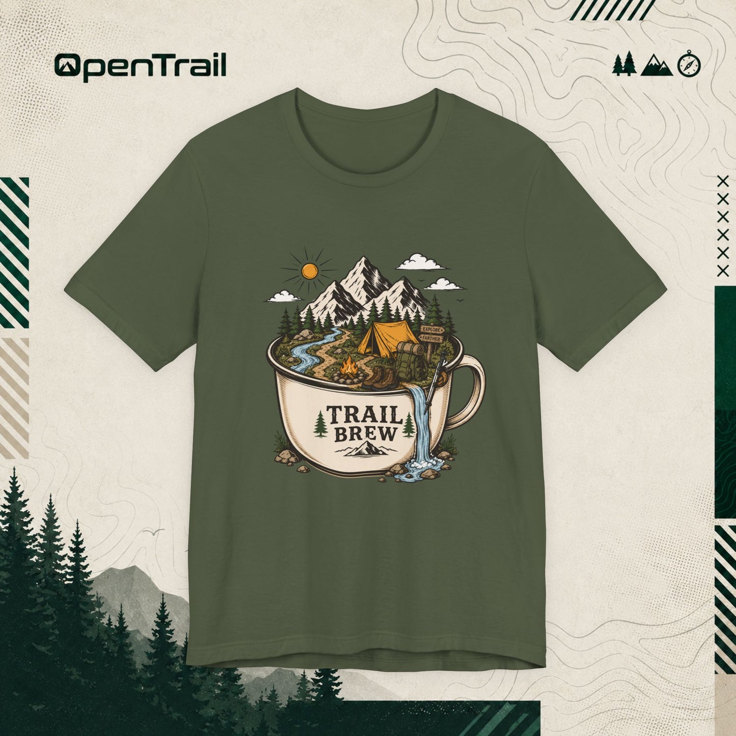Trail Brew Shirt, Camping Coffee T-shirt