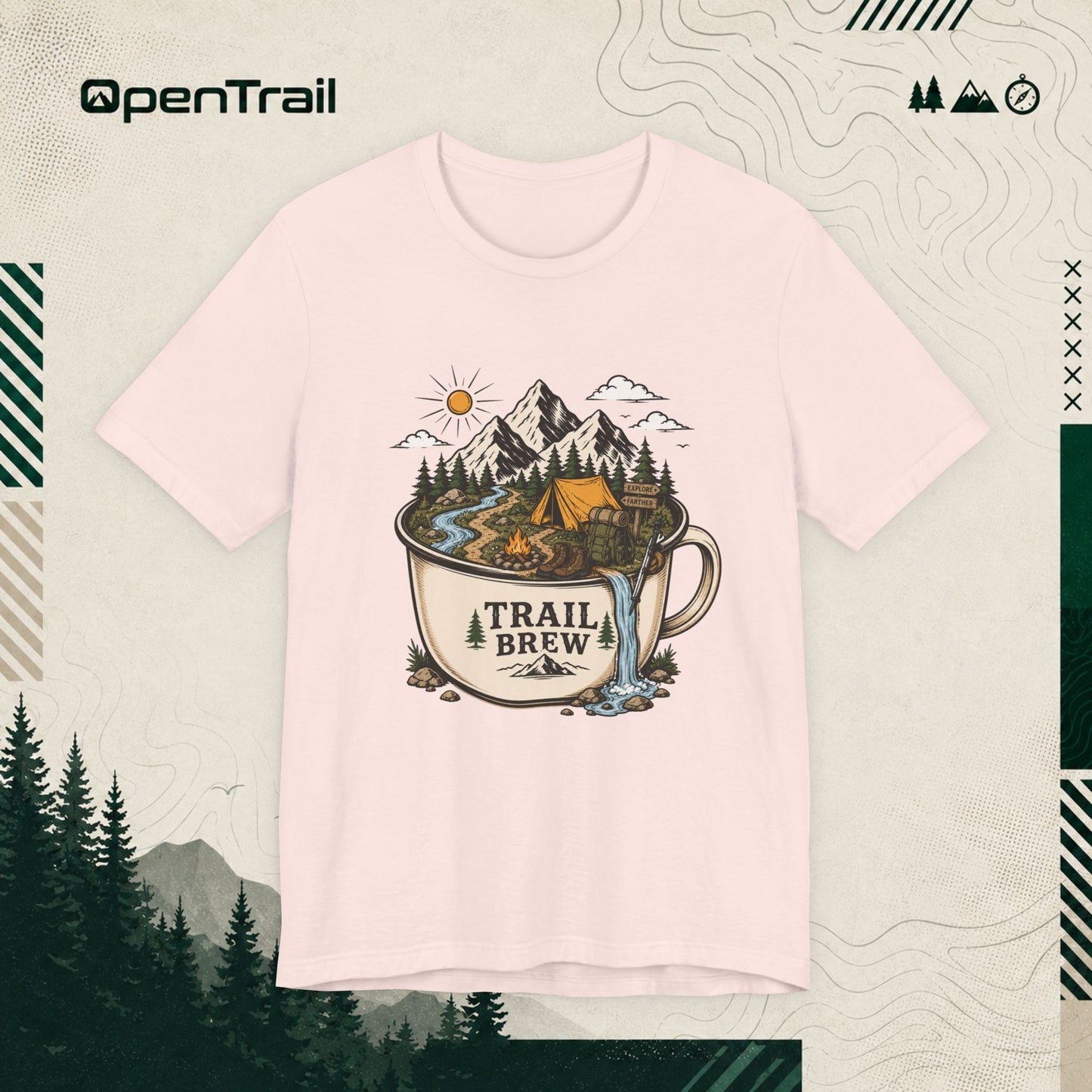 Trail Brew Shirt, Camping Coffee T-shirt