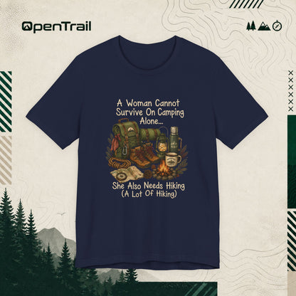 She Also Needs Hiking Shirt, Funny Women Hiking T-Shirt, Camping Outdoor Adventure Tee