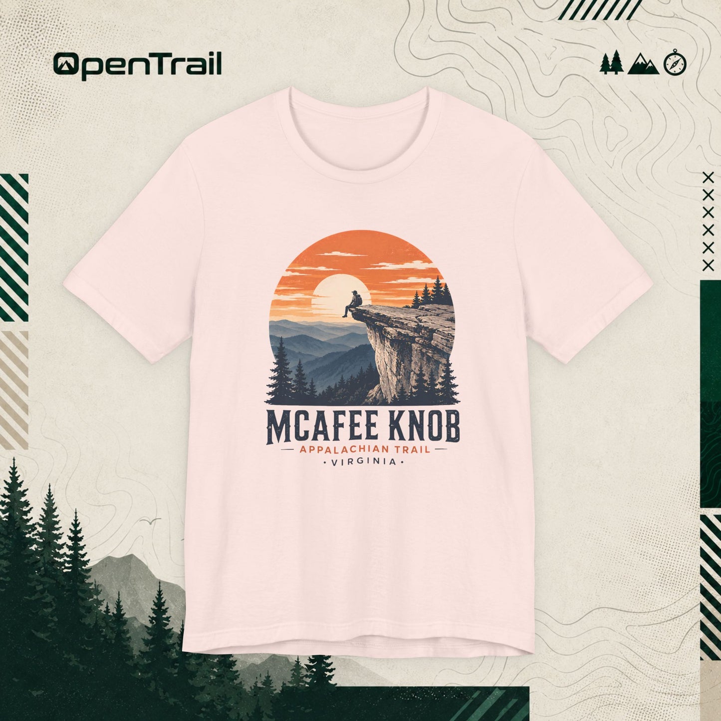 McAfee Knob Shirt, Appalachian Trail Tee, Virginia Hiking T-Shirt