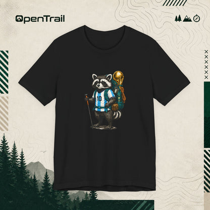 Raccoon Hiking Champion Shirt, Adventure Soccer Fan T-Shirt