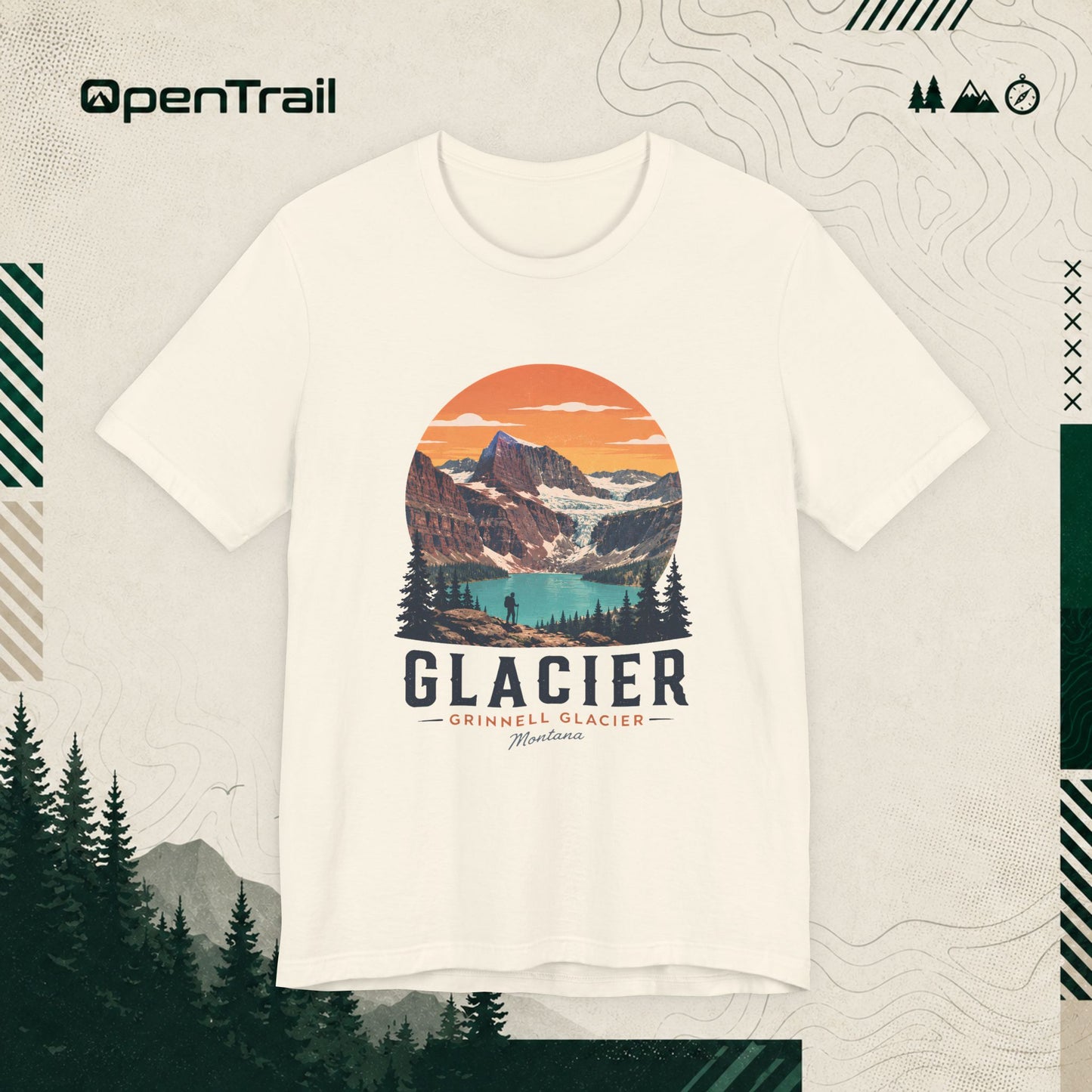 Glacier Shirt, Grinnell Glacier Montana Tee, Vintage National Park T-Shirt