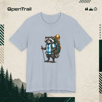 Raccoon Hiking Champion Shirt, Adventure Soccer Fan T-Shirt