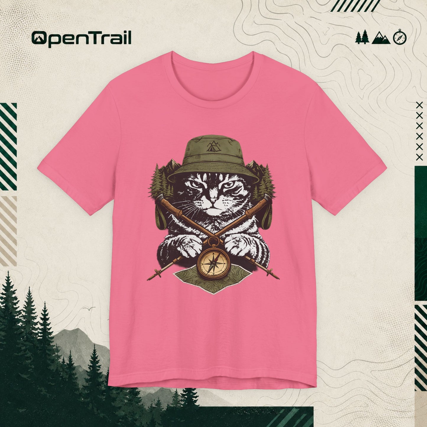 Hiking Cat Shirt, Outdoor Adventure T-shirt
