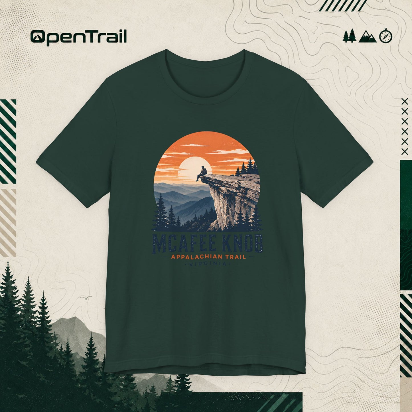 McAfee Knob Shirt, Appalachian Trail Tee, Virginia Hiking T-Shirt
