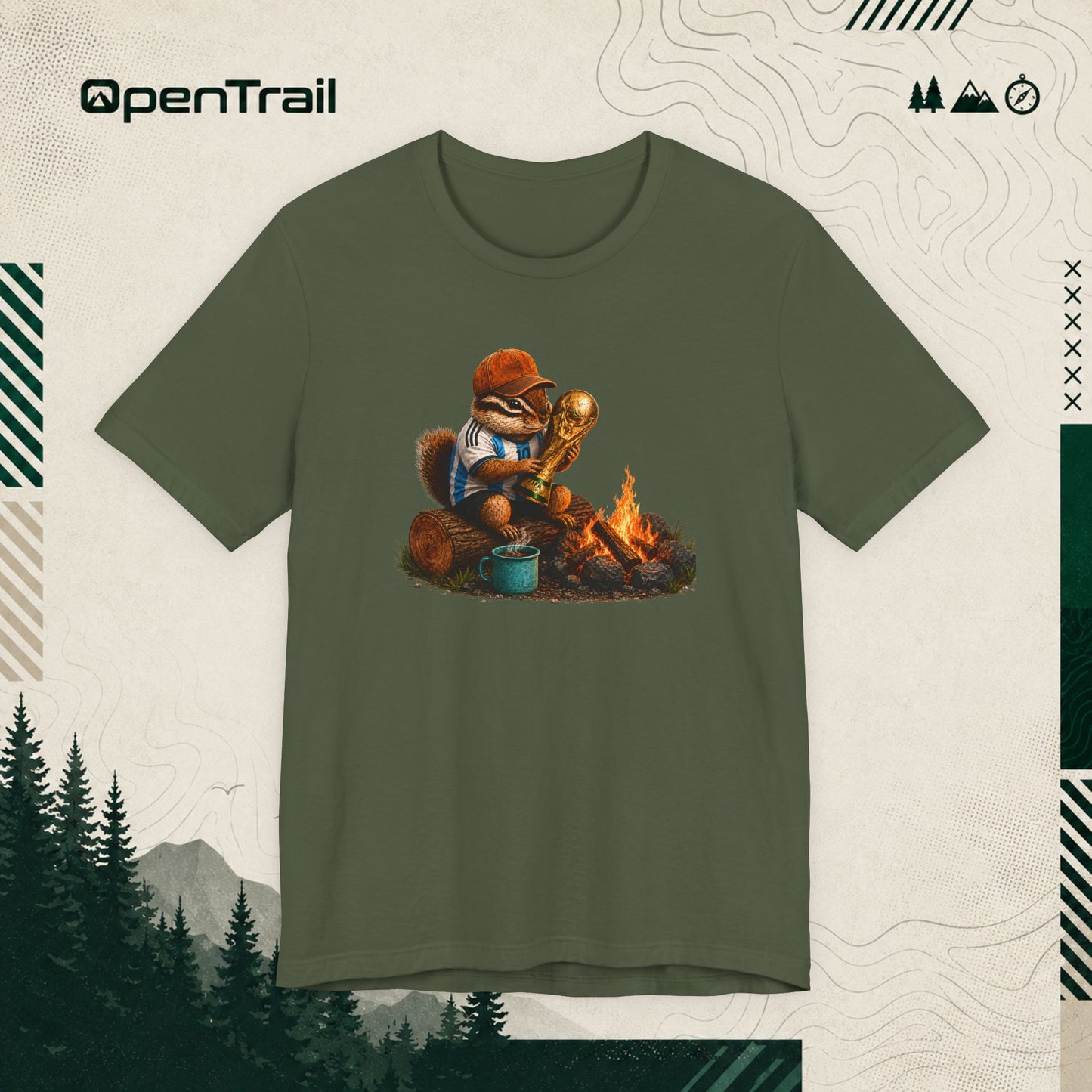 Campfire Squirrel Soccer Champion Shirt, Funny Camping T-Shirt