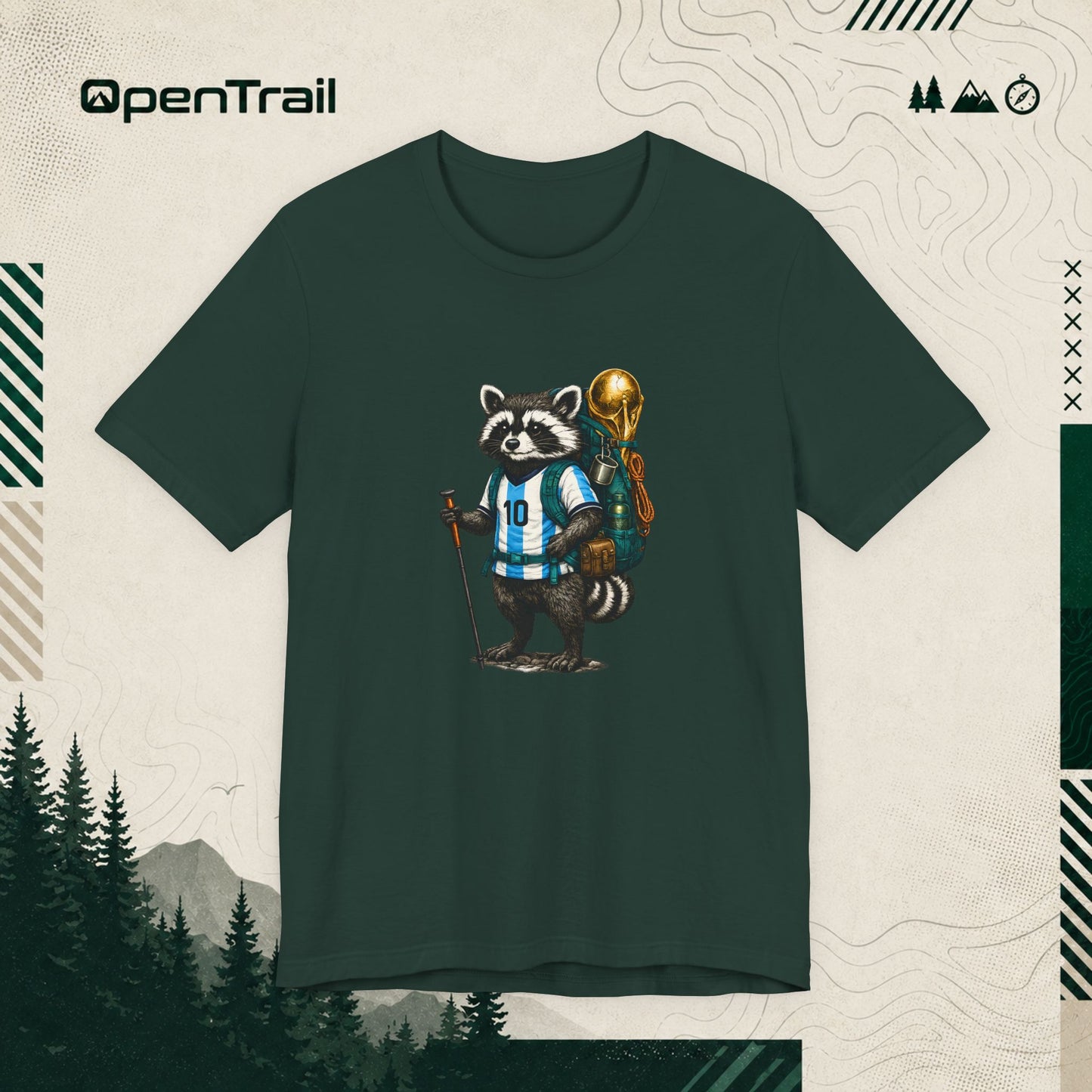 Raccoon Hiking Champion Shirt, Adventure Soccer Fan T-Shirt