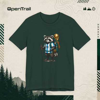 Raccoon Hiking Champion Shirt, Adventure Soccer Fan T-Shirt