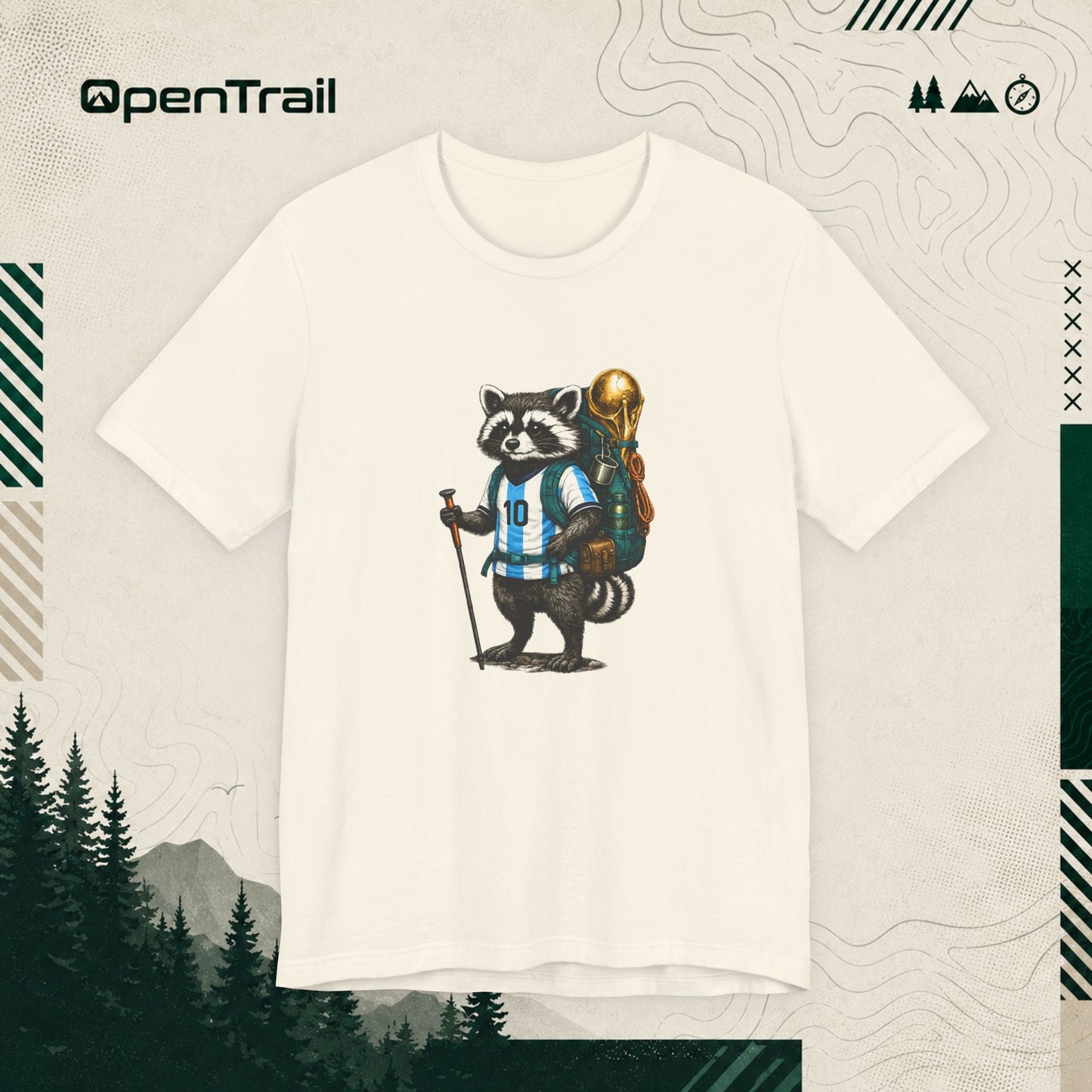 Raccoon Hiking Champion Shirt, Adventure Soccer Fan T-Shirt