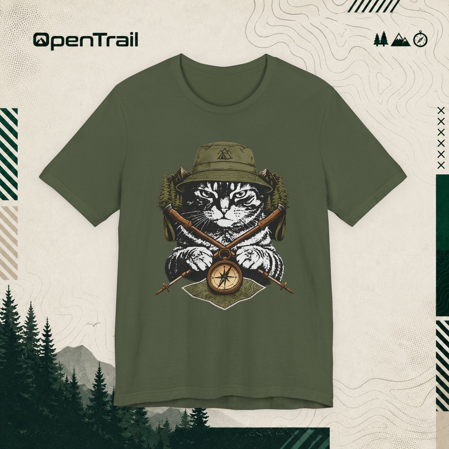 Hiking Cat Shirt, Outdoor Adventure T-shirt